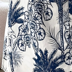 Women's Plus Size Elegant Floral Ink Painting Casual Tunic Dress Notched V Neck Long Sleeve Maxi Dress