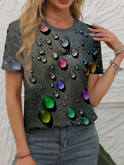 2025 Women's 3D Printed Pattern Garden Collar Short Sleeve