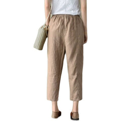 Women's Fashion Personality Ninth Loose Linen Pants