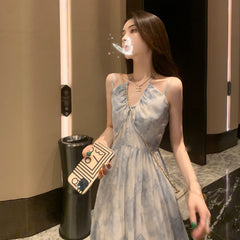 Floral Halter Spaghetti Straps Seaside Vacation Pure Desire Dress