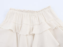 Summer European And American Style Laminated Decoration Midi Skirt Skirt