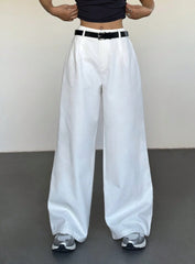 Disposable Ice Silk Breathable Casual Solid Color Wide-leg Pants