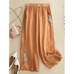 Cropped Pants Cotton Linen Casual Pants Chinese Ethnic