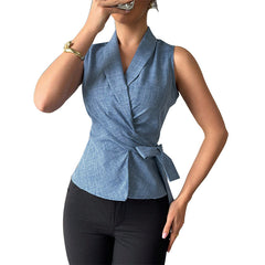 Fashionable Elegant Women's Slim Sleeveless Shirt