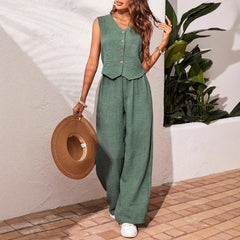 Women's Knitted Vest With Trousers Fashion Casual Women's Suit