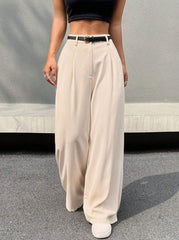 Disposable Ice Silk Breathable Casual Solid Color Wide-leg Pants