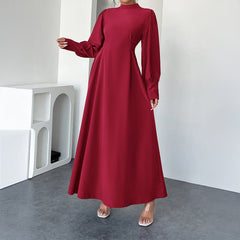 Holiday Leisure Style A- Line High Waist Dress Women's Clothing