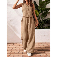 Women's Knitted Vest With Trousers Fashion Casual Women's Suit