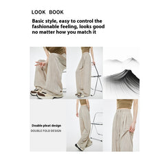 High Waist Drawstring Texture Feeling Lazy American Casual Mopping Pants