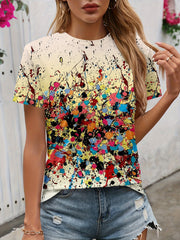 2025 Women's 3D Printed Pattern Garden Collar Short Sleeve