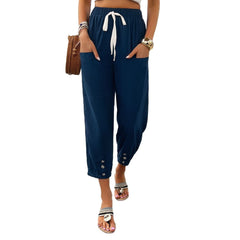 Holiday Leisure Cropped Casual Pants For Women