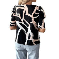 European And American Leisure Vacation Style Printed Short Sleeve Small Shirt