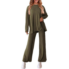 Women's Knitted Fashion Casual Solid Color Suit
