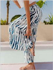 Mid-waist Loose-fitting Trousers Suit White