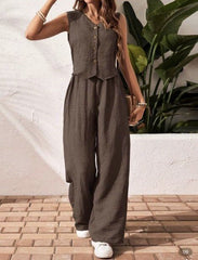 Women's Knitted Vest With Trousers Fashion Casual Women's Suit