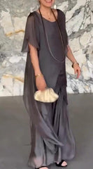 Women's Long Irregular Top Loose Trousers Suit