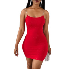 European And American Chain Sling Dress Slim Fit