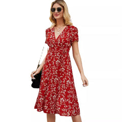 European And American Style Dress Vacation Style Ins Retro Dress Small Floral