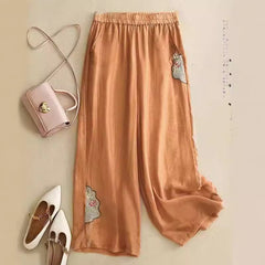 Cropped Pants Cotton Linen Casual Pants Chinese Ethnic