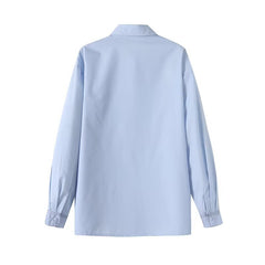 Loose And Simple Casual Waist Button Shirt