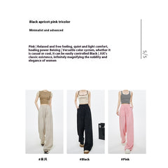 High Waist Drawstring Texture Feeling Lazy American Casual Mopping Pants