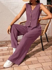Women's Knitted Vest With Trousers Fashion Casual Women's Suit