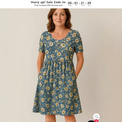 Round Neck Collar T-shirt Short Sleeve Stitching Pocket Skirt