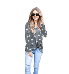 Women's Clothing V-neck Hollow Leopard Print Top