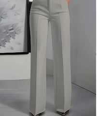 Women's White Minimalist Pants Made Of Polyester