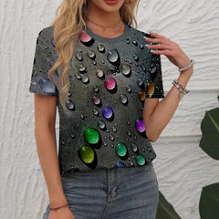 2025 Women's 3D Printed Pattern Garden Collar Short Sleeve